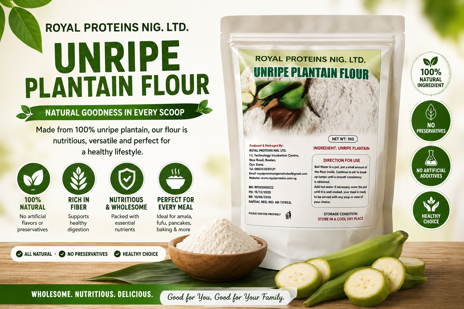 Unripe Plantain Flour Details